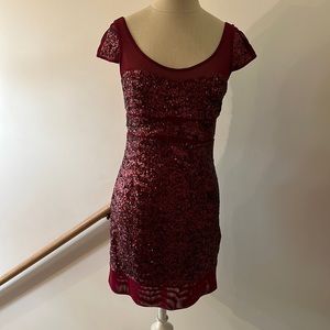 Betsy Johnson sequin red dress size 6